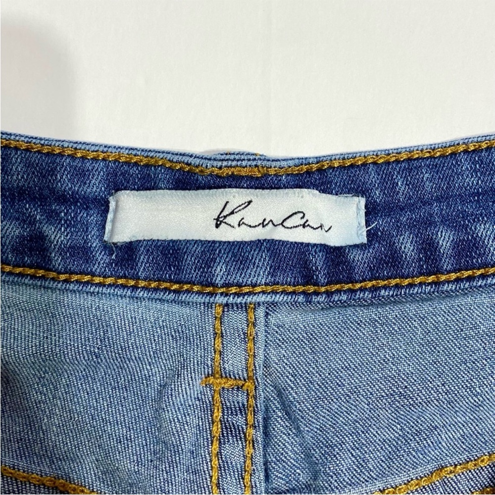 KANCAN High Rise Button Fly Denim Shorts | Distressed Raw Hem | Size 9/28 - Picture 4 of 10
